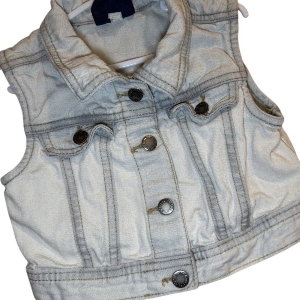 Genuine‎ Kids by OshKosh Toddler Denim Vest jean Jacket Light Wash Sz 2T Vintage